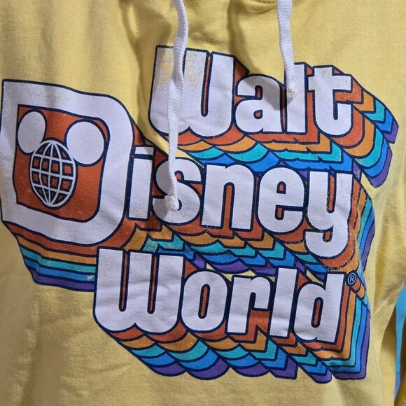 Walt Disney World Yellow Rainbow Logo Hoodie Size‎ Medium - Picture 4 of 5